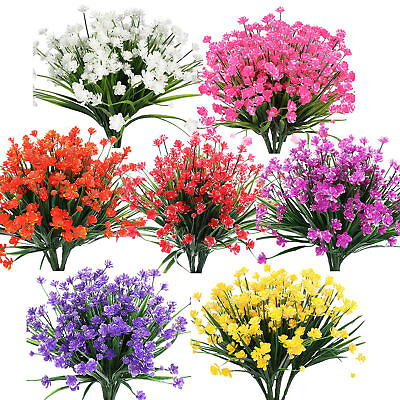 #ad Artificial Flowers Fake Outdoor UV Resistant Shrubs Faux Plants Spring Decoratio