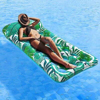 #ad Pool Floats Raft for Adult 71.65 X 34.3 Oversized Pool Float Lounge Inflat...