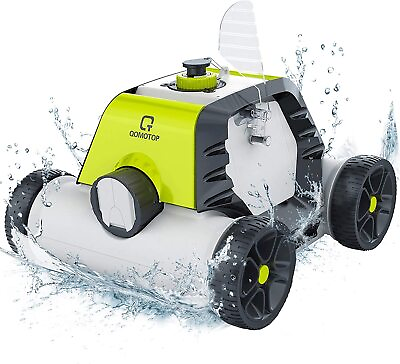 QOMOTOP Robotic Pool Cleaner 90mins IPX8 Cordless Automatic Pool Vacuum
