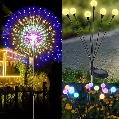 150 LED Solar Firework Firefly Lights String Lights Outdoor Path Garden Decor