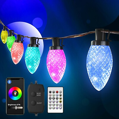 Smart Color Changing String Lights 32.8ft Dimmable 50 LED C9 Waterproof lights