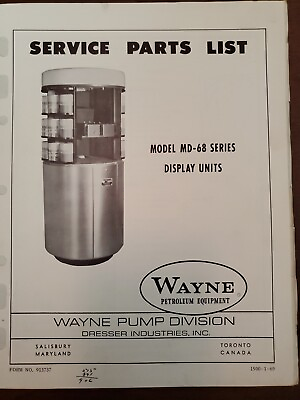 #ad Wayne MD 68 Gas Pump Display Unit Instruction Parts Service Manual 1969