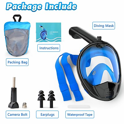 #ad Swim Swimming Equipment Diving Mask Full Face Snorkel Set Anti Fog Adult Scuba