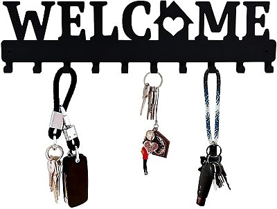 #ad Key Holder Metal Keys Holder Decor Wall Mounted WELCOME Design Style Key Rack
