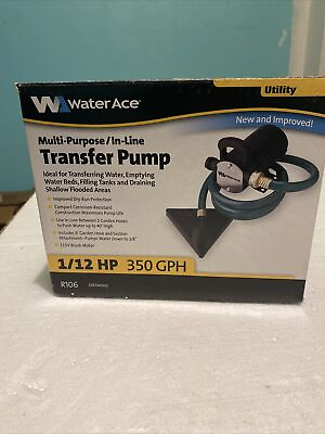 #ad WATER ACE MULTI PURPOSE IN LINE TRANSFER PUMP 1 12 HP 350 GPH FREE SHIPPING