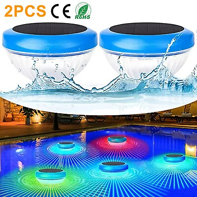 #ad #ad 2PCS Solar Floating Pool Lights for Swimming Pool Waterproof RGB Color Changing