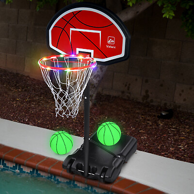 #ad #ad Poolside Basketball Hoop Adjustable Height Net Backboard Swimming Pool Game