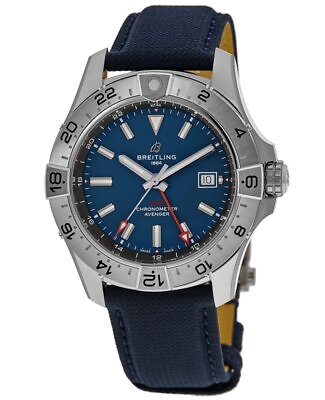 #ad New Breitling Avenger Automatic GMT 44 Blue Dial Men#x27;s Watch A32320101C1X1