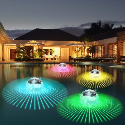 #ad Solar Lights Floating Lamp Submersible Underwater Light Swimming Pool Lantern