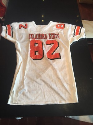 #ad Game Worn Used Oklahoma State Cowboys Football Jersey #82 Sports Belle 2XL