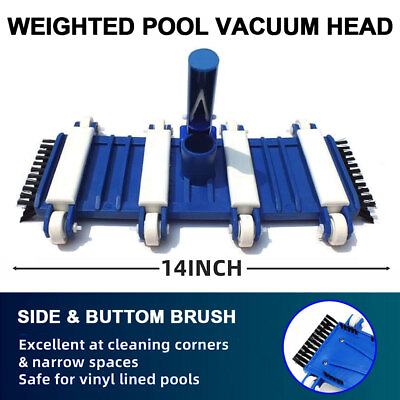 #ad Swimming Pool Weighted Vacuum Head w Side Brushes for Above Ground amp; In Ground