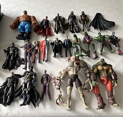 DC And Marvel Collectible Figure Lot Includes Batman Titan Joker The Joker
