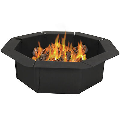 30 in Heavy Duty Steel Octagon Above In Ground Fire Pit Liner by Sunnydaze