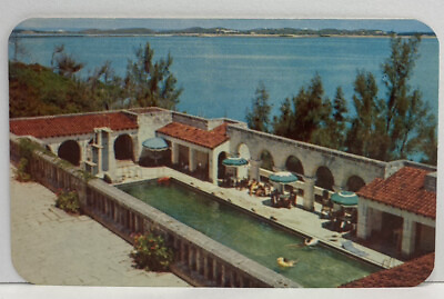 HAMILTON PARISH BERMUDA Harbour Hotel People Swimming in Pool Photo Postcard