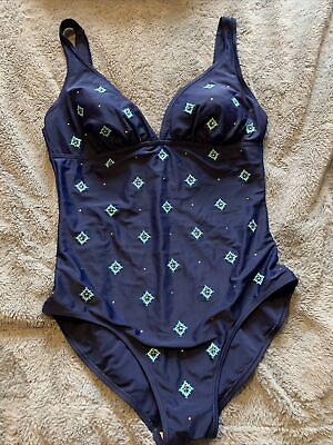 #ad #ad Ladies Lovely Used swimming costume blue Aztec Sz 14