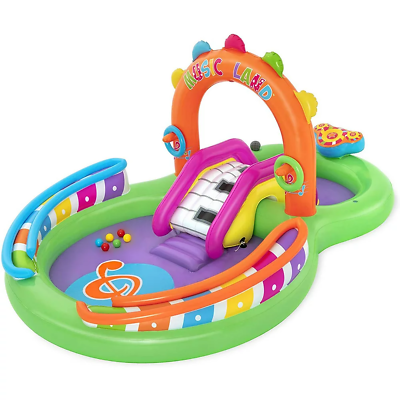 #ad Inflatable Kids Water Play Center Musical Toddler Activity Game Slide Sprinkler