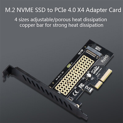 M.2 NVME SSD to PCIe 4.0 X4 Adapter Card with Copper Cooling Best Heat f