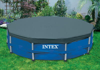 #ad Intex 15#x27; Round Pool Cover for Metal Frame Above Ground Swimming Pools 28032E