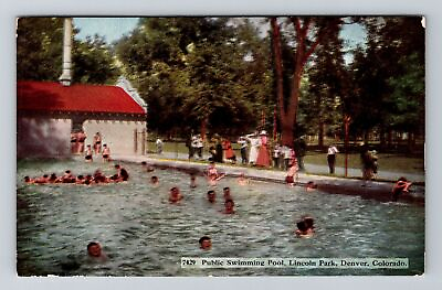 #ad #ad Denver CO Colorado Lincoln Park Public Swimming Pool Vintage Postcard