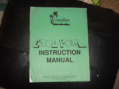 COOL POOL arcade video game owners manual