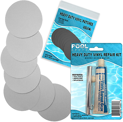 #ad Heavy Duty Vinyl Repair Patch Kit for Above Ground Pool Liner Repair; Glue and P