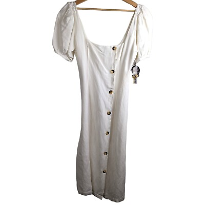 #ad Amuse Society Above Deck Dress Linen White Women#x27;s Size Medium
