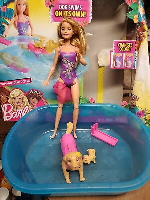 #ad #ad Barbie Swimmin Pup Pool Playset w Doll Color Change 2016