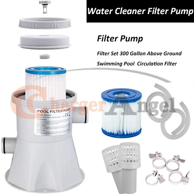 300GPH Electric Swimming Pool Filter Pump For Above Ground Pools Cleaning Tool