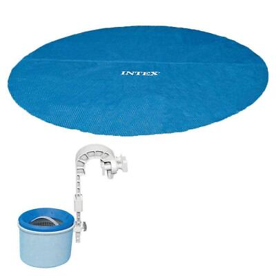 #ad Intex Pool Covers 18#x27; Above Ground Polyester Round Automatic Surface Blue vinyl