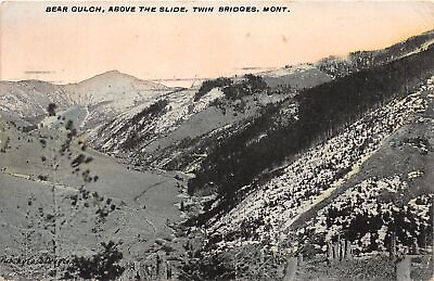#ad J54 Twin Bridges Montana Postcard c1910 Bear Gulch Above Slide 313