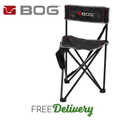 Bog Lightweight Aluminum Ground Blind Tripod Chair Black Grey w Carry Strap