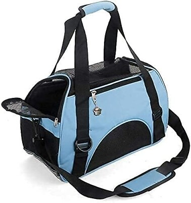 Soft Sided Cat Carrier Portable and Airline Approved Small Blue L4