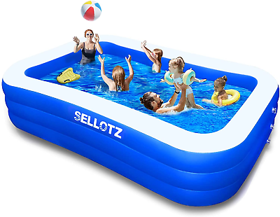 #ad Inflatable Pool for Kids and Adults 120quot; X 72quot; X 22quot; Oversized Thickened Family