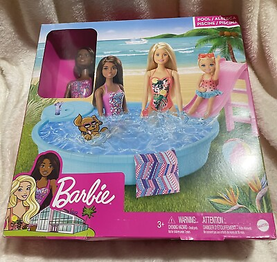 #ad #ad Barbie Pool And Slide Pool Play Set NEW Sealed