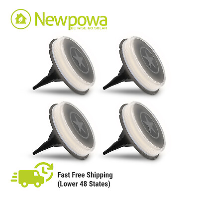 Newpowa LED Solar Ground Lights Outdoor Solar Power Disk Lights IP66 Waterproof