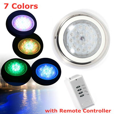 #ad 12V 54W RGB Underwater Light LED Swimming Pool Light Spa Lamp Stainless Remote