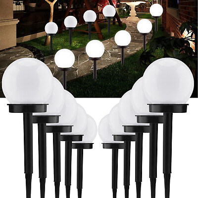 Outdoor LED Solar Round Ball Light Garden Yard Patio Ground Lawn Lamp Waterproof