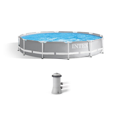 #ad Intex 26711EH 12 foot x 30 inch Prism Frame Above Ground Swimming Pool with Pump