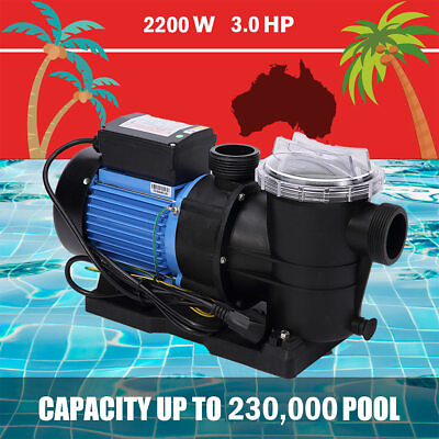#ad US 1.2 3.0HP Single Speed Swimming Pool Pump Energy Efficient Strainer 220V 240V