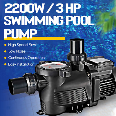 #ad 1.2 3.0HP High Flow Self Primming Swimming Pool Pump Powerful with Filter Basket