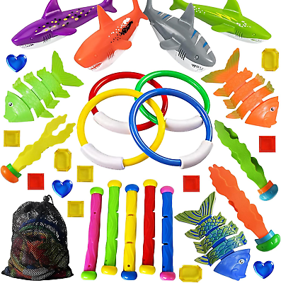 #ad Pool Diving Toys Games 31 PCS Swimming Pool Toys for Kids Teens with Diving