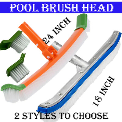 Pool Brush Scrub Cleaning Heavy Duty 18 Inch Swimming Brush Head with EZ Clip