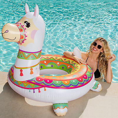#ad Summer Pool Raft Lounge Inflatable Floating Tube Llama Swimming Rings
