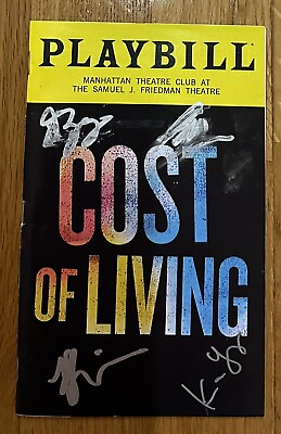 #ad Cost Of Living Signed Playbill By Entire Cast Kara Katy David And Gregg