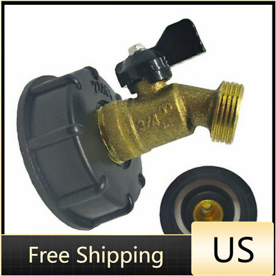 US 275 330 Gallon IBC Tote Water Tanks Adapter 2quot; Brass Hose Faucet Valve Tool