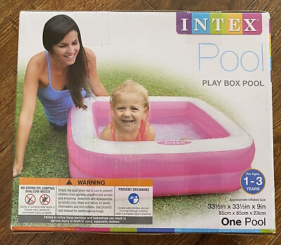 #ad Intex Play Box Pool For Toddlers 3 year olds 33” X 33” X 9” New In Box Pink