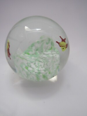 #ad #ad Paperweight yellow fish swimming over green and white ocean bottom