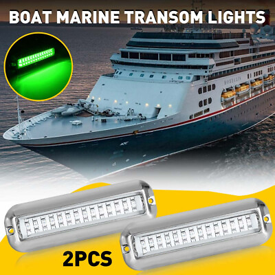 #ad 42LED Boat Light Underwater Marine Transom Lights 316 Steel Stainless Pontoon