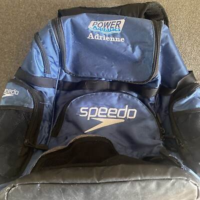 #ad Large Speedo “Power Aquatics” Backpack sport swimming Dark Blue ￼ black