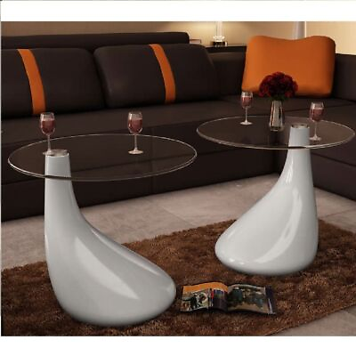 New Glass Coffee Side Table High Gloss Dinner Home Office Living Room Furniture